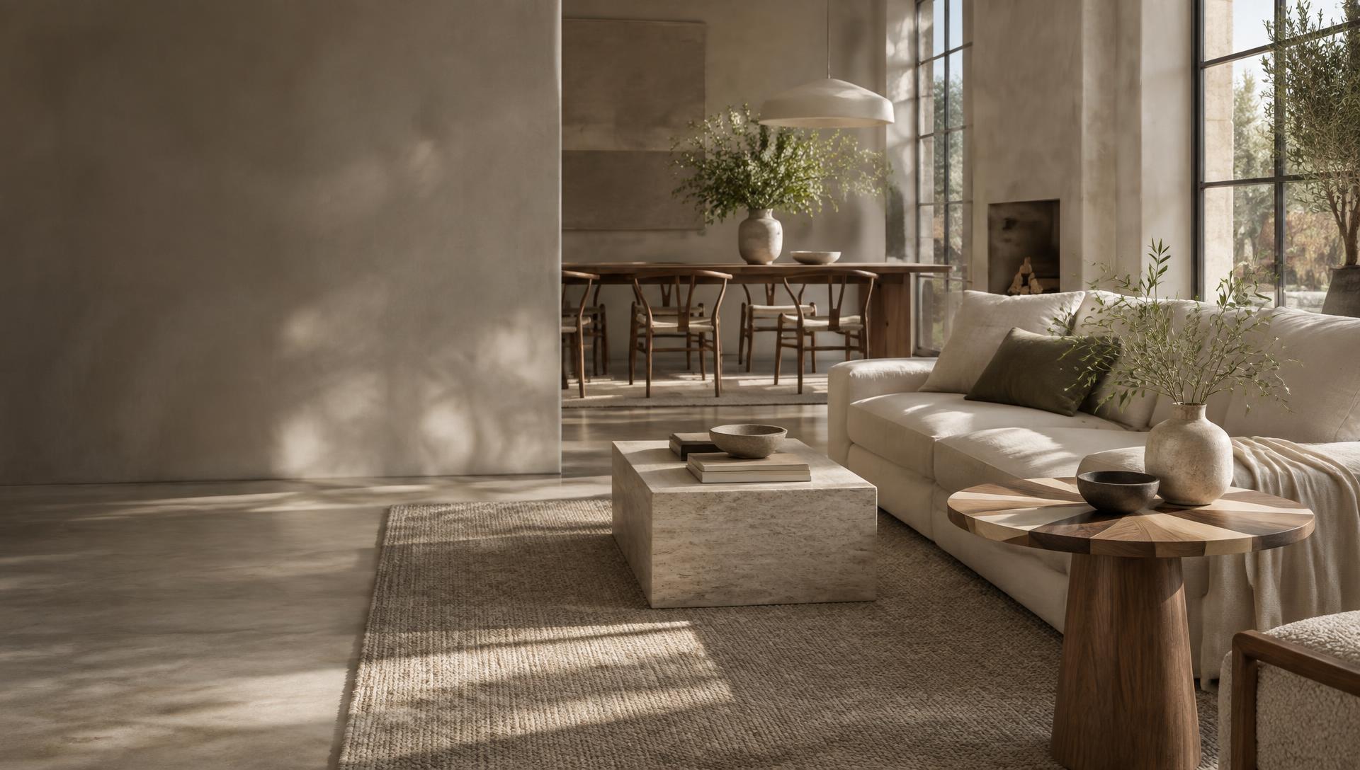 Contemporary interior in natural tones