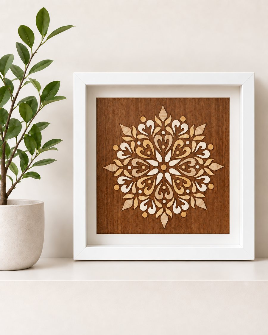 Wood pictures, assembled by hand